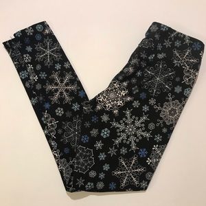 Lularoe Os Leggings. Snowflakes!